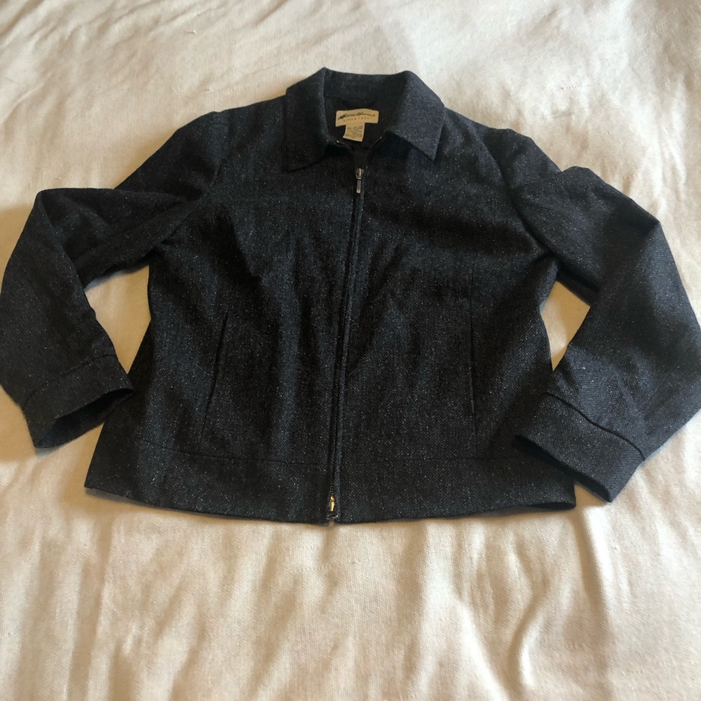 Vintage Eddie Bauer wool blend zip jacket/blazer size Medium